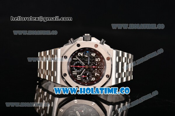 Audemars Piguet Royal Oak Offshore 2014 New Chrono Swiss Valjoux 7750 Automatic Steel Case/Bracelet with Black Dial and White Arabic Numeral Markers (NOOB) - Click Image to Close